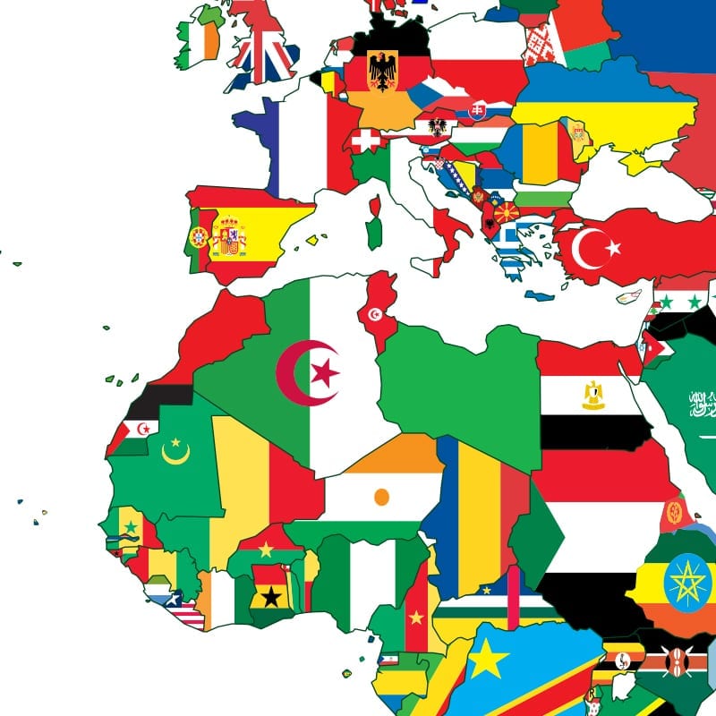 Mapas de Bandeiras de Todos os Países do Mundo