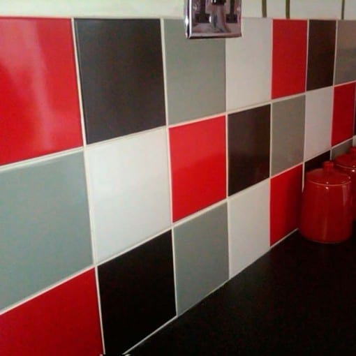 Padrão Preto e Vermelho azulejos autocolantes