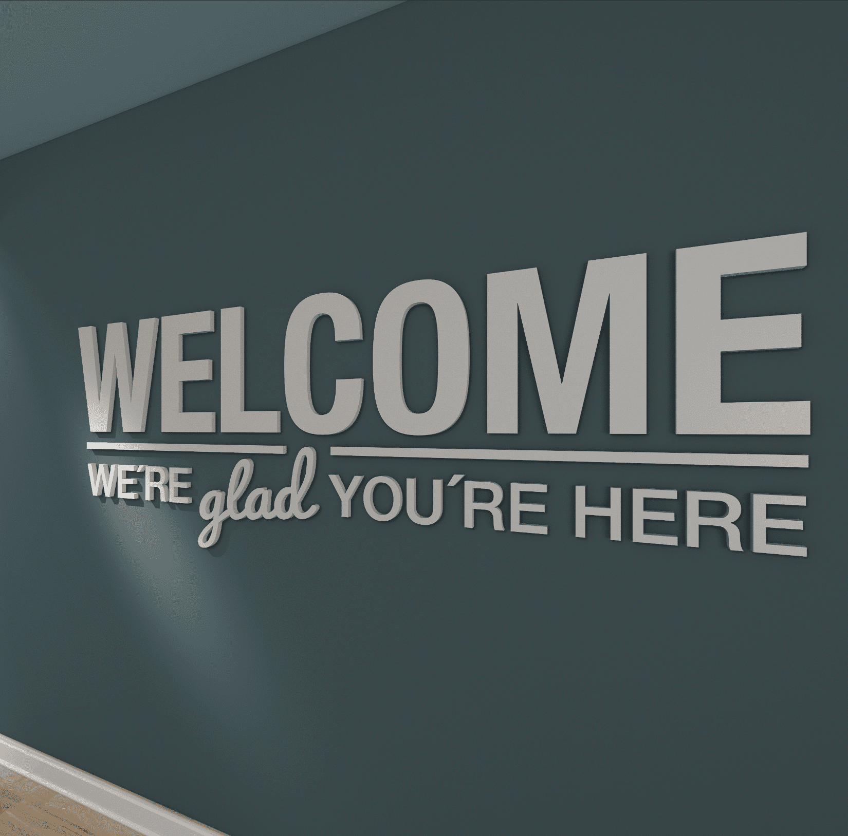 welcome-we-re-glad-you-re-here-decora-o-parede-3d-casadart-pt